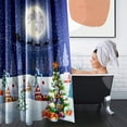 thumbnail image 6 of FMSHPON Night Christmas Landscape Tree 4 Piece Bathroom Set Shower Curtain Bath Rug Contour Mat and Toilet Lid Cover, 6 of 8