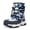 Navy-White, variant on Stepedia Snow Boots Kids Boys Girls Winter Warm Faux Fur Boots Lightweight Water-Resistant Cold Weather Shoes