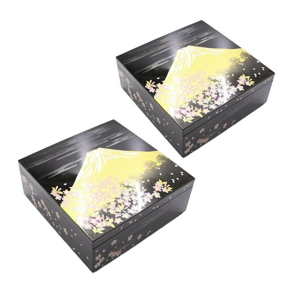 Japanese Bento lunch box, traditional Japanese school sushi and rice boxes, 12.5cmx12.5cmx6.5cm