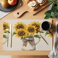 thumbnail image 2 of Sunflower Placemats Set of 12 Farm Floral Watercolor Plaid Botanicals Place Mats Indoor Wipeable Table Mats Washable Cloth Dining Table Placemats for Kitchen Holiday Party Home Decor 13x19 Inch, 2 of 9