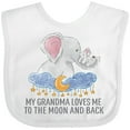 thumbnail image 3 of Inktastic My Grandma Loves Me to the Moon and Back Elephants in Clouds Boys or Girls Baby Bib, 3 of 4