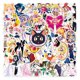 thumbnail image 1 of Pegatinas Sailors Moons, vinilo impermeable, anime, 50 unidades/lote, 1 of 5