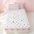 thumbnail image 4 of Erosebridal Kawaii Hearts Zipper Full Size Comforter Sets with Fitted Sheet and 2 Pillowcases, Lovely HeartZipper Bedding Set, Polka Dots Reversible, Lilac Heart, Polka Dots Reversible, 4 of 7