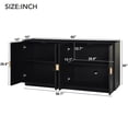 thumbnail image 5 of Buffet Sideboard, Atumon Accent Cabinet with 4 Doors, Farmhouse Buffet Cabinet with Adjustable Shelves, Wood Storage Cabinet Furniture for Kitchen Dining Room Living Room, 60"L x 15"W x 30"H, Black, 5 of 10