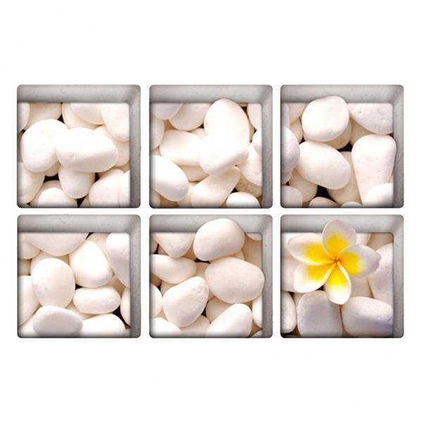 Paquete de 6 pegatinas autoadhesivas 3D Soledad para bañera