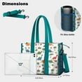 thumbnail image 5 of Teacher Tote Bag,Tropical Dinosaur Pattern Teacher Utility Tote Bag,Large Work Tote Bags for Women with Multiple Pockets,Top Zipper Closure,13.8x10.6x6.7 Inch, 5 of 5