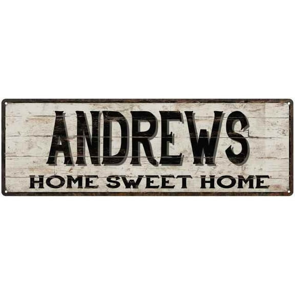 ANDREWS Rustic Home Sweet Home Sign Gift 6x18 Metal Decor 106180084206