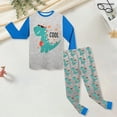 thumbnail image 3 of Toddler Baby Boy Outfit Sets Fall Winter Clothes 2T 3T 4T 5T 6T 7T 2PCS Long Sleeve Round Neck Dinosaur 3D Printed T Shirts Tops Pants Outfits Clothes Set Kaprioy Pajamas Sleepwear, 3 of 7