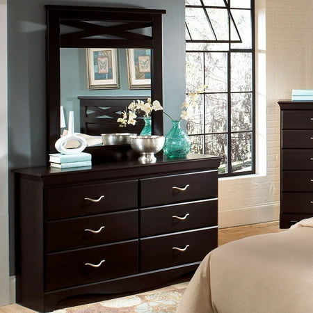Victorian Bedroom Suite - Cambridge Saranda Five Piece Bedroom Suite: King Bed, Dresser, Mirror, Chest, Nightstand