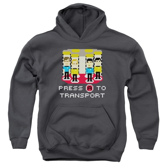 Star Trek - Press A To Transport - Youth Hooded Sweatshirt - X-Large