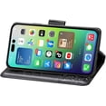 thumbnail image 3 of Compatible with iPhone 14 Pro Max Case Glitter Bling with Card Holder and Stand Leather Flip Wallet Diamond Butterfly Protective Case for iPhone 14 Pro Max 6.7 inch Crystal Black, 3 of 14