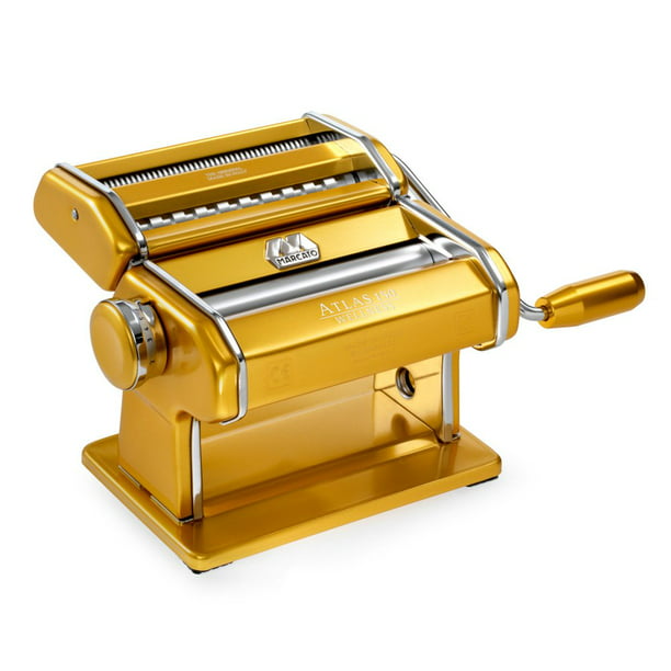 Marcato Atlas Pasta Machine, Made in Italy, Stainless Steel, Gold, Includes Pasta Hand Crank, and Instructions Walmart.com