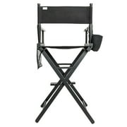 CB15359 Makeup Chair Foldable Wood Professional, Black