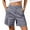 A Gray, variant on Bermuda Shorts for Women Cargo Shorts Knee Length 6 Pockets Elastic Waist Long Shorts for Summer Casual Gray L