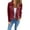 Wine, variant on Women's Cropped Suede Biker Jacket, Lapel Collar Zipper Jacket, Short Slim Fit Jacket, Winter Slim Motorcycle Jacket, Casual Leather Look Jacket, Fall Outfits, Cropped Outerwear Coffee L