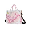 thumbnail image 2 of Whale Bubbles Corduroy Tote Bag Handbag Large Messenger Bag Shoulder Crossbody Zipper Bag Purse, 2 of 8