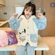 thumbnail image 4 of Pijama de terciopelo coral para niños de Sanrioed Anime Cinnamoroll Kuromi Melody Otoño Invierno Kawaii Girl ropa de dormir cálida ropa de estar por casa, 4 of 5