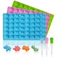 thumbnail image 1 of Juego de 4 moldes para hornear, cubos de hielo de silicona para caramelos de gelatina, con goteros (mold02) Feliz Sencillez, 1 of 5