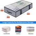 thumbnail image 2 of Onlyeasy Bolsas plegables debajo de la cama, paquete de 2 - Mantas, ropa, edredones, bolsa de almacenamiento, organizador con cremallera transpirable para dormitorio con ventana transparente y 4 asas,, 2 of 5