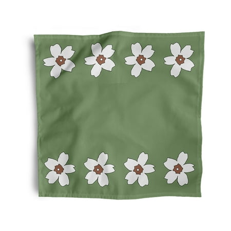 

Simply Daisy 18 x 18 White on Green Big Flower Napkins Set of 4