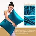 thumbnail image 4 of PiccoCasa 3 Pack Pillowcase 19 Momme Silk Pillow Covers with Zipper Queen Peacock Blue, 4 of 7