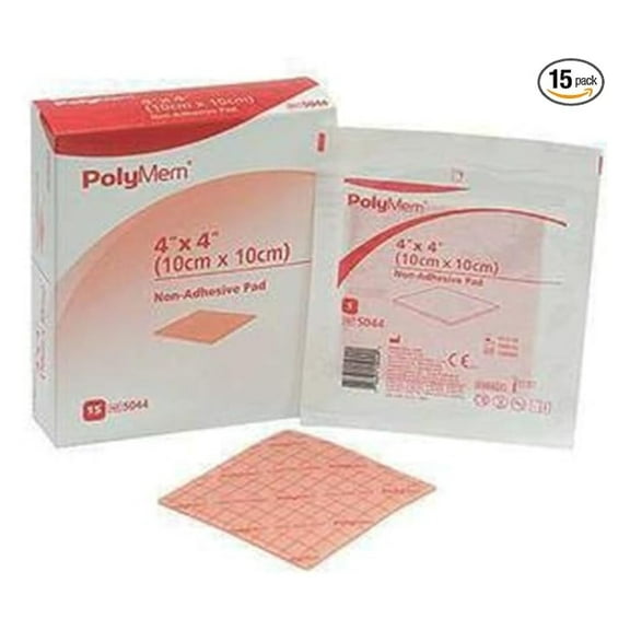 PolyMem Wound Dressing, Non-Adhesive Foam Pad, 3x3 Inches (Box of 15), 5033 - Absorbent Wound Care for Sensitive Skin, Blisters, Ulcers & Post-Surgical Sites
