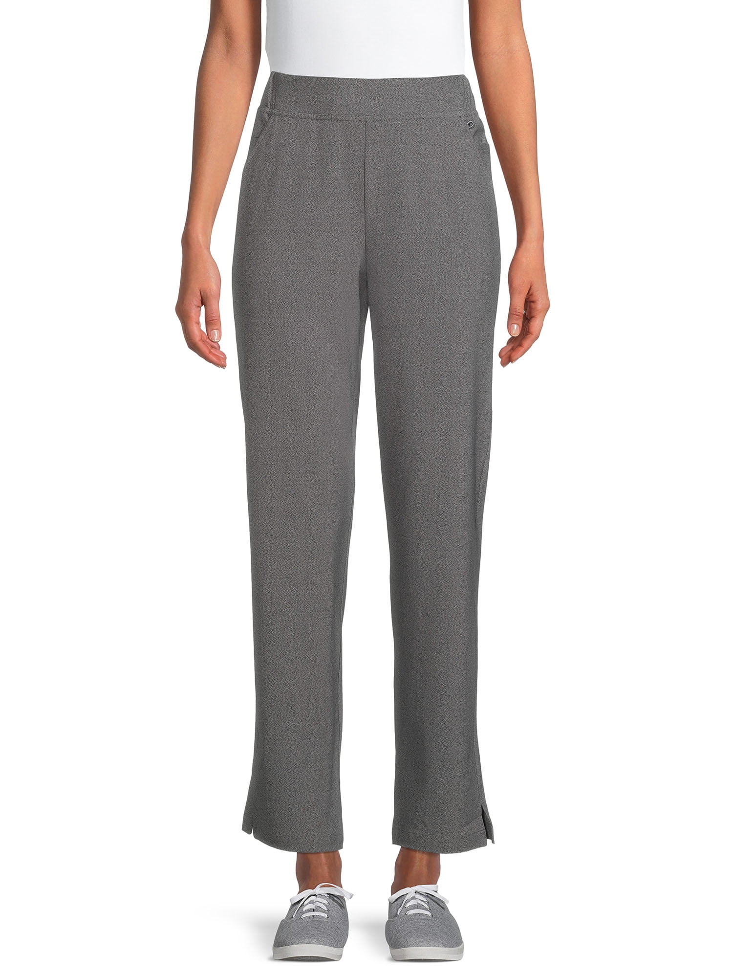 ClimateRight by Cuddl Duds Women's Stretch Woven Scrub Flat Front Pants ...