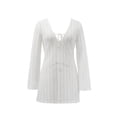 thumbnail image 1 of Ropa Playa Ocean Pacific para Mujer Vestido Corto Crochet Cuello V Manga Larga Rojo Talla CH, 1 of 4