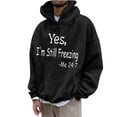 thumbnail image 2 of Tdoqot Young Mens Hoodies- Pullover Long Sleeve Casual Fashion Loose Fit Hooded Sweatshirt Black Size M, 2 of 6