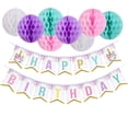 thumbnail image 1 of Kit de flores de papel para cumpleaños, 9 unidades, con globos y pancarta, 1 of 2