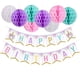 thumbnail image 1 of Kit de flores de papel para cumpleaños, 9 unidades, con globos y pancarta, 1 of 2