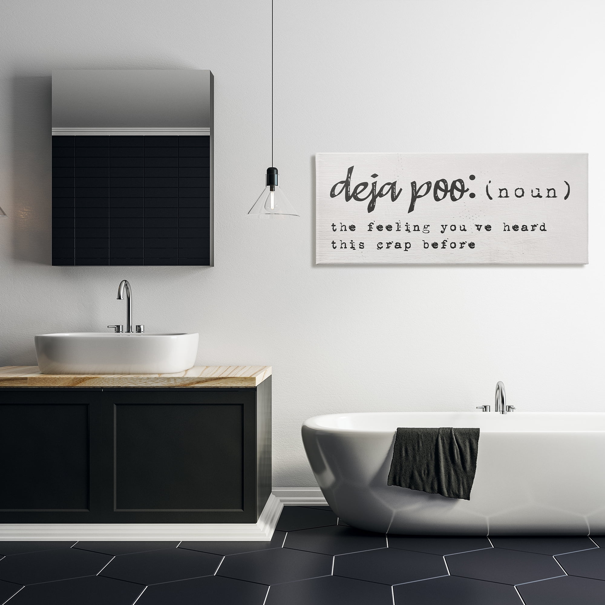 Stupell Industries Deja Poo Bathroom Definition Heard This Before, 48 x 20, Design by Daphne Polselli