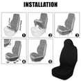 thumbnail image 6 of Unique Bargains Front Seat Covers Protector Polyester Seat Cover Protector Pads Universal for Car Truck SUV Black, 6 of 7