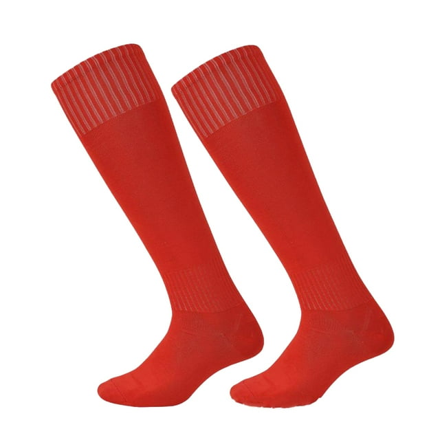 Sonducket 1 par de calcetines deportivos de fútbol por encima de la rodilla, medias inferiores de toalla, calcetín de fútbol para adultos y hombres, Medias Rojo Sonducket AP012985-03