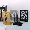 thumbnail image 2 of Stylish Premium Metal Bookends Creative Hollow-out Art Landmark Book Stands Creative Gift Non-Slip Bookends Book Support a slice-21, 2 of 6