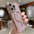 thumbnail image 2 of Luxury Electroplate Magsafe Wireless Charge Phone Case For iPhone 15 14 13 12 11 Pro Max 15 Plus Soft Bumper Glitter Cover Case, 2 of 5