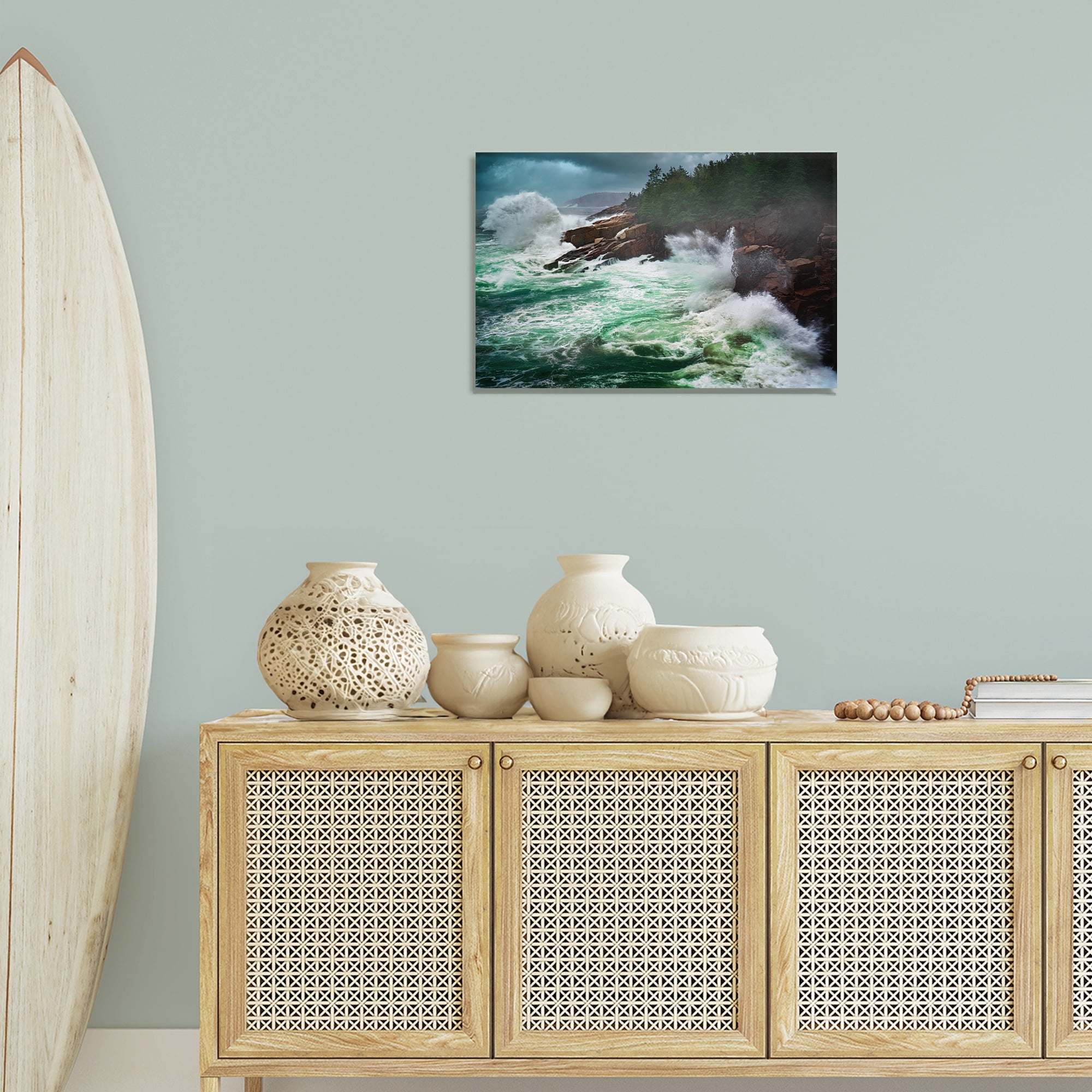 Stupell Industries Strong Crashing Waves Nautical & Beach Photography Wrapped Canvas Art Print Wall Art, 24 x 16