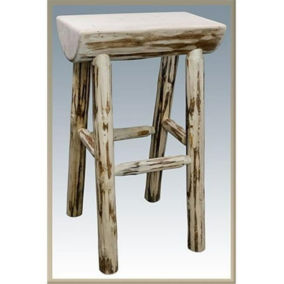 Montana Collection Counter Height Half Log Barstool