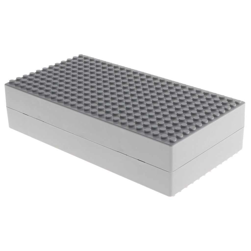 19x10cm Building Blocks Base Plate Storage Box Compatible Figures Case Gray 