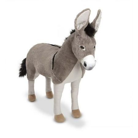 Melissa & Doug Lifelike Plush Donkey Giant Standing Stuffed Animal (2.5 Feet Tall, Great Gift for Girls and Boys - Best for 3, 4, 5 Year Olds and