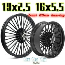 19X2.5 16x5.5 Fat Spoke Wheels Rims Set for Harley Choppers Dyna FXDB FXDL 2008-2017 2009 2010 2011