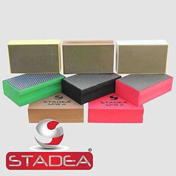 Stadea Diamond Hand Polishing Sanding Pad for Glass Granite Concrete Terazzo Polishing Grit 400 - Pack of 4