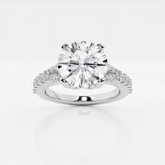 Earth Jewel 2.2 Ct Round Cut Engagement Ring for Her - Lab Created Diamond with Prong Setting - 14K White Gold Plated for Women - Perfect for Anniversaries, Birthdays, or Proposals