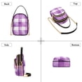 thumbnail image 3 of FORMRS Crossbody Bag for Women Quilted Travel Shoulder Cell Phone Purse with Chain Strap Handbag, Purple and White Pattern, 3 of 7