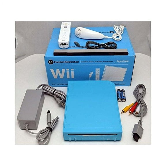Restored Nintendo Wii Limited Edition Blue Video Game Console Home System RVL-101 GameCube (Refurbished)