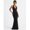 Black-L, variant on Black Halter Neck Beaded Bodice Mermaid Evening Dress