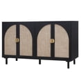 thumbnail image 4 of Kepooman Rattan Cabinet, Modern Sideboard, Buffet Storage Cabinet, Accent Cabinet with 4 Doors for Living Room Kitchen Hallway, Black, 4 of 13