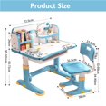 thumbnail image 4 of Aqmeifen Kids Desk Chair Set Height Adjustable Children School Study Table Student Desk with Wide Desktop & Drawer for Boys Girls Blue, 4 of 7