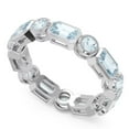 thumbnail image 2 of Diamond-Capitals 5.00 Carat Elegant Emerald Cut Aquamarine Gemstone Wedding Eternity Band for Women Solid 14K White Gold Size 5, 2 of 8
