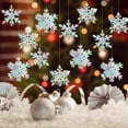 thumbnail image 2 of Bfogop 12Pcs Christmas Hanging 3D Snowflakes Decorations Iridescent Paper Snowflakes Rainbow Snow Flakes Garland for Winter Holiday Christmas Birthday Party Decor Supply 4.8 Inch, 2 of 6